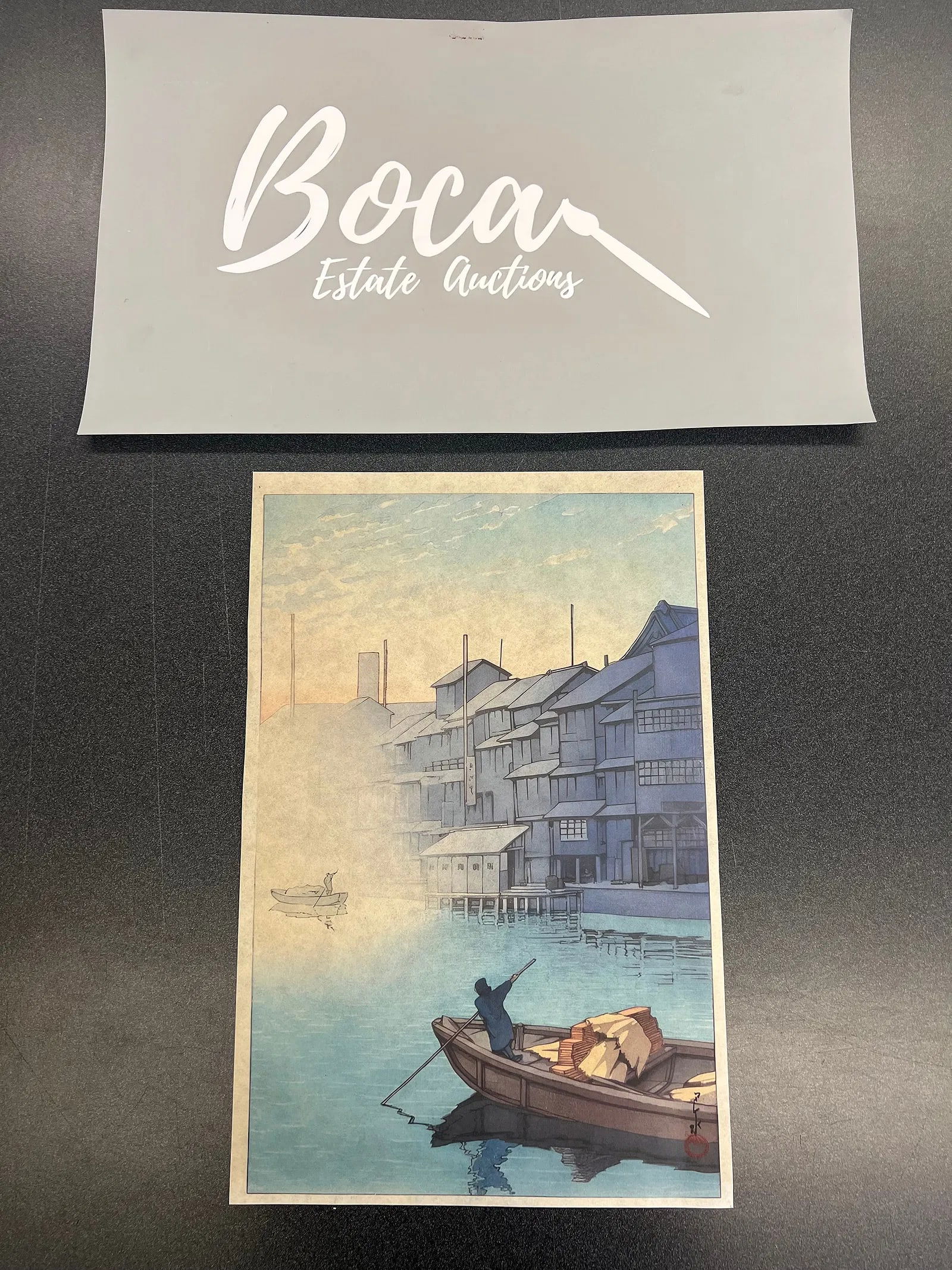 Kawase Hasui (1883-1957) | Morning in Dotonbori, Osaka (Osaka Dotonburi no asa) | "Showa period,: Kawase Hasui (1883-1957) | Morning in Dotonbori, Osaka (Osaka Dotonburi no asa) | "Showa period, 20th century", from the series Collected Views of Japan II, Kansai Edition, sealed Kawase, titled to th