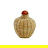 Chinese Carved White Brown Jade Basket Form Snuff Bottle circa 1850