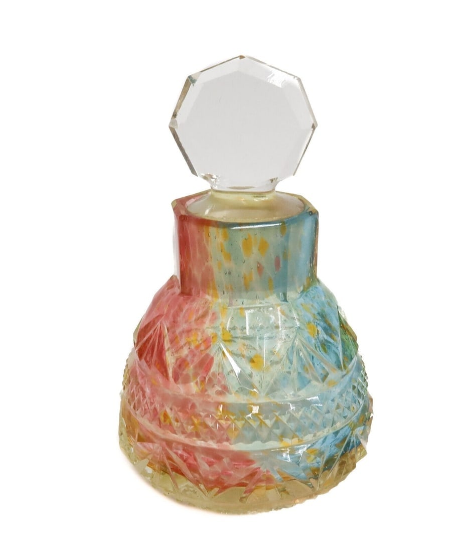 American Brilliant Cut Cut Glass Scent Perfume Bottle Rainbow circa 1890 (1 of 7)