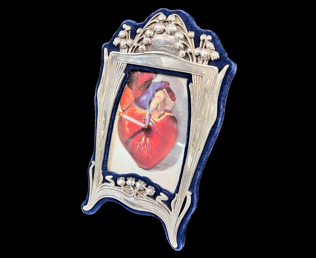 Sterling Silver Photo Frame Art Nouveau Style 4 x 6 (1 of 6)