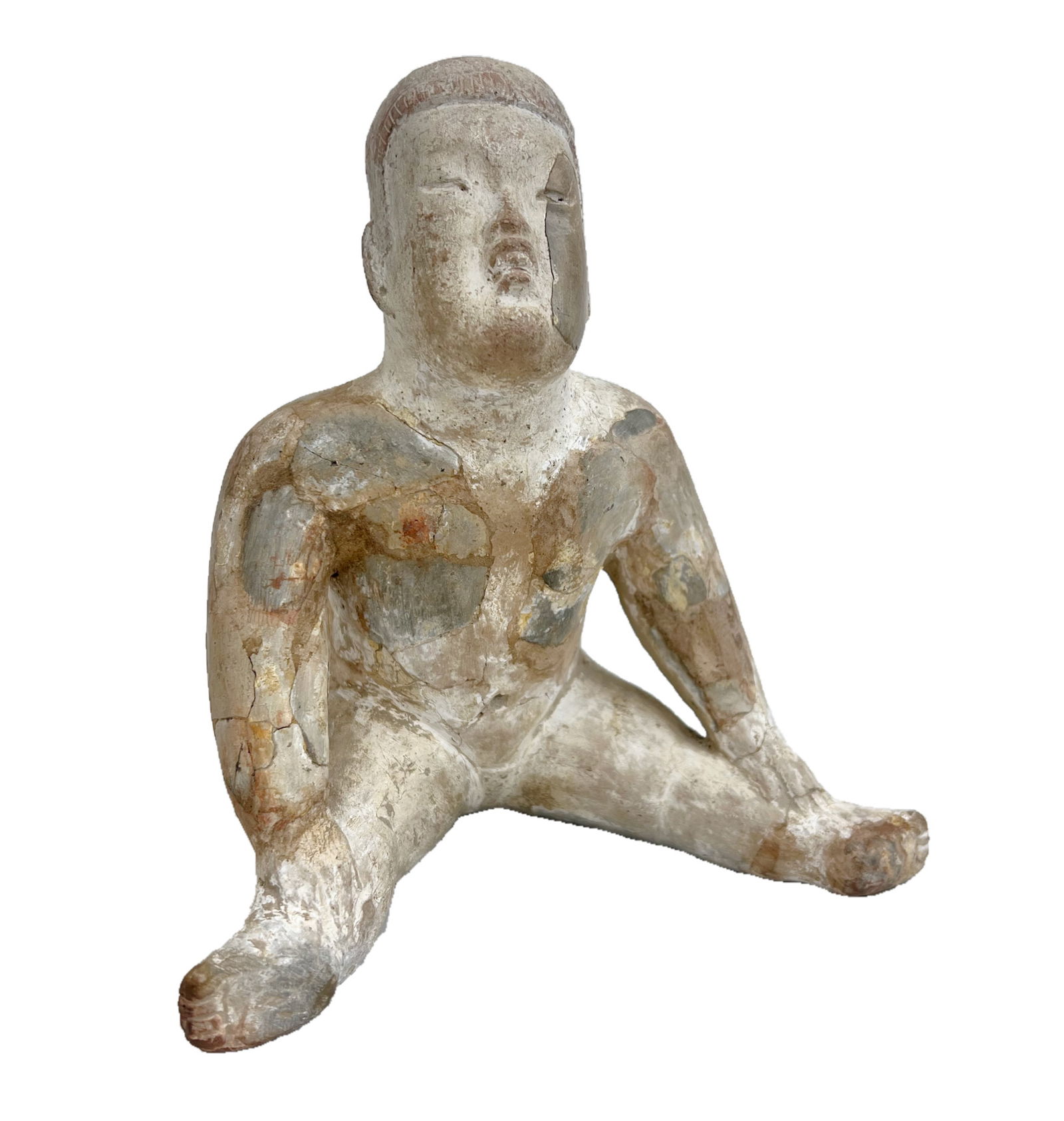 Pre Columbian Earthenware Seated Figure Olmec (1 of 6)