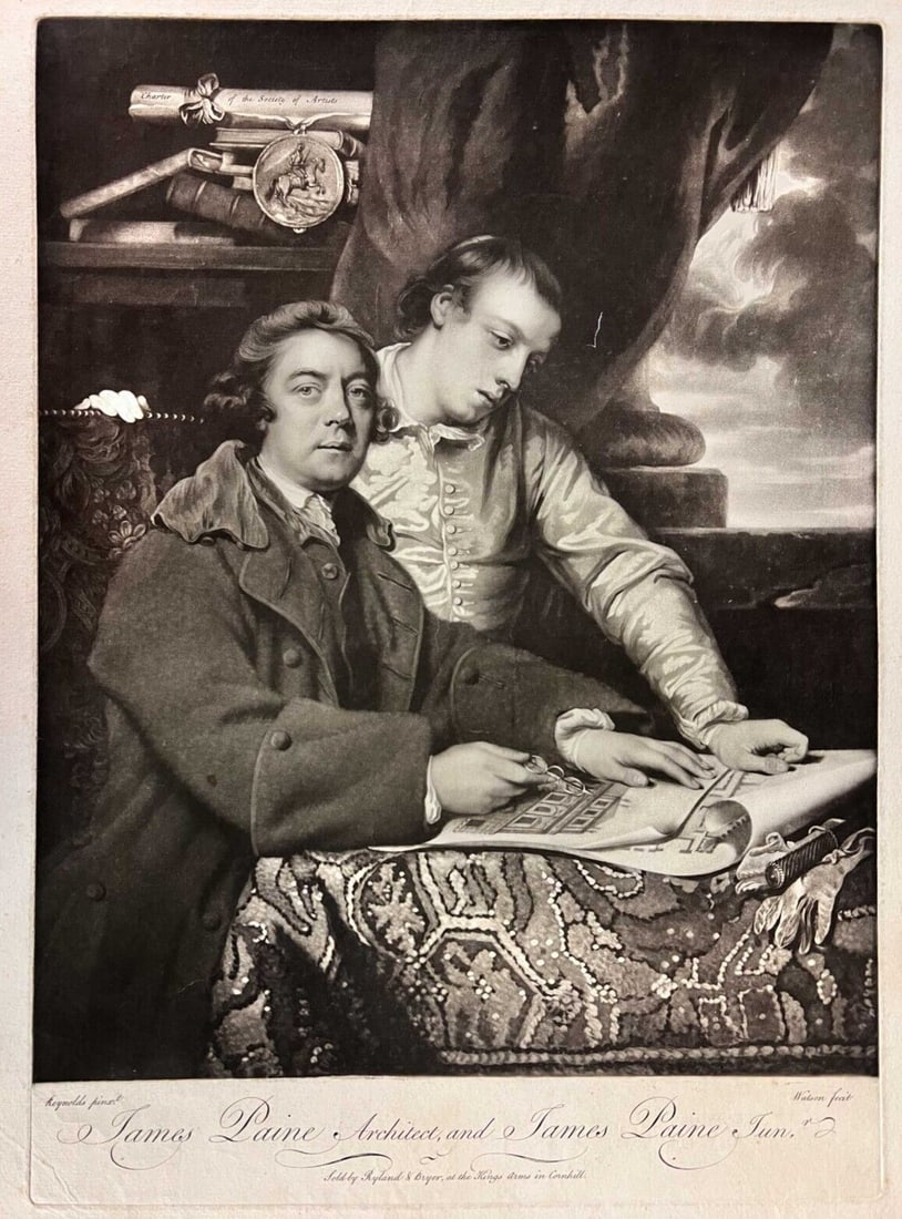 James Watson Mezzotint Print Architect James Paine and Son 1767 (1 of 7)