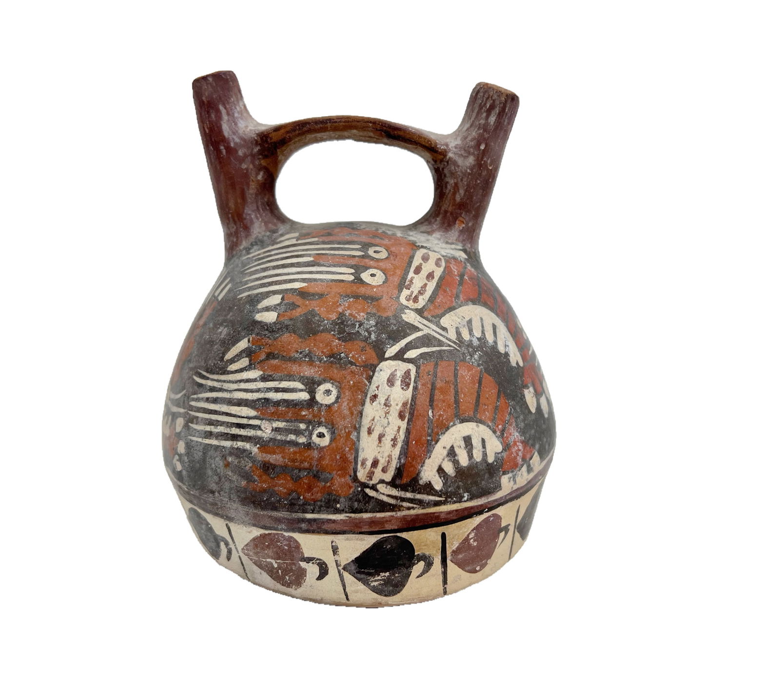 Pre Columbian Earthenware Stirrup Vessel, Nazca Peru. (1 of 6)