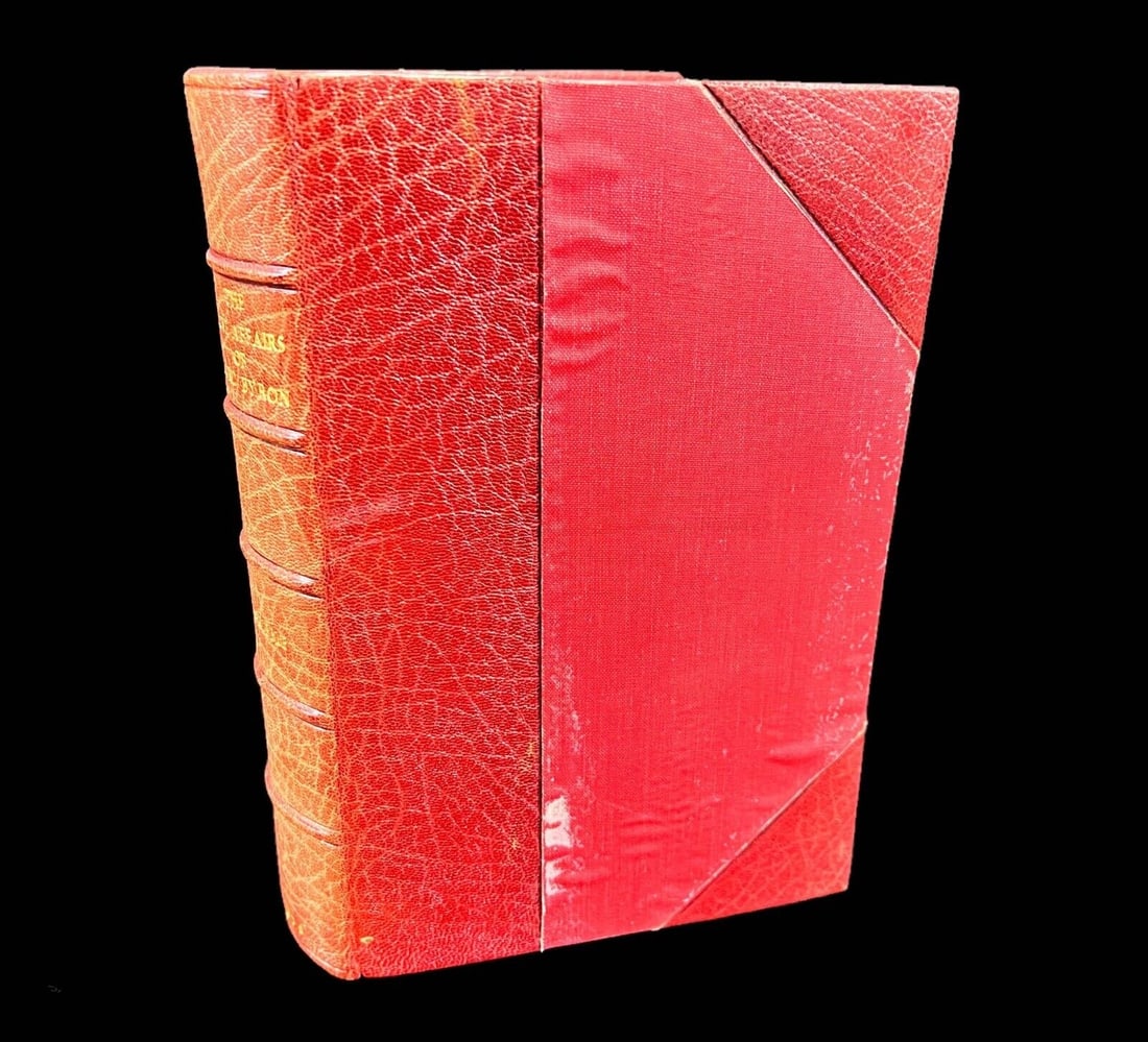 Francis Gribble,The Love Affairs of Lord Byron 1st Ed 1910: Francis Gribble,The Love Affairs of Lord Byron, published Eveleigh Nash London 1910. Half red morocco on cloth boards, 5 raised bands, binding by Geoge Bayntun of Bath. Gilt stamped title on spine. Ma