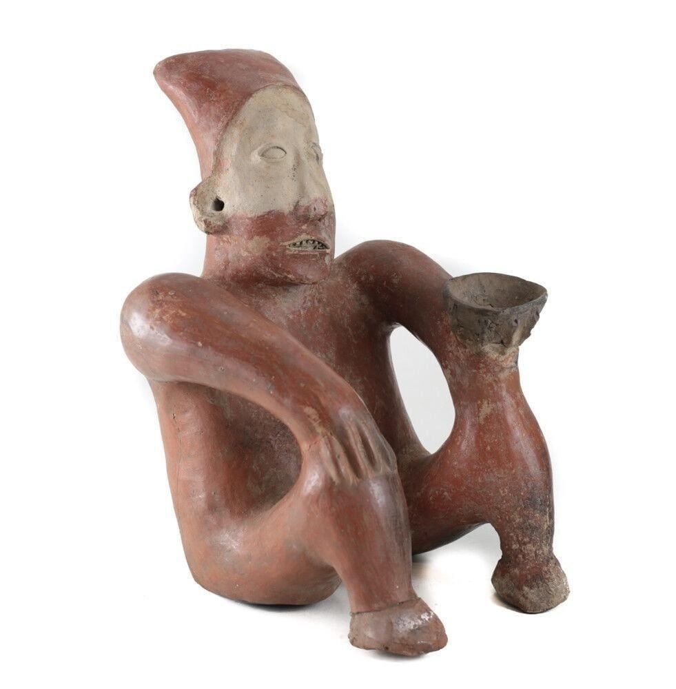 Pre-Columbian JALISCO Mexico Pottery Large Seated Figure, Ameca  style (1 of 4)