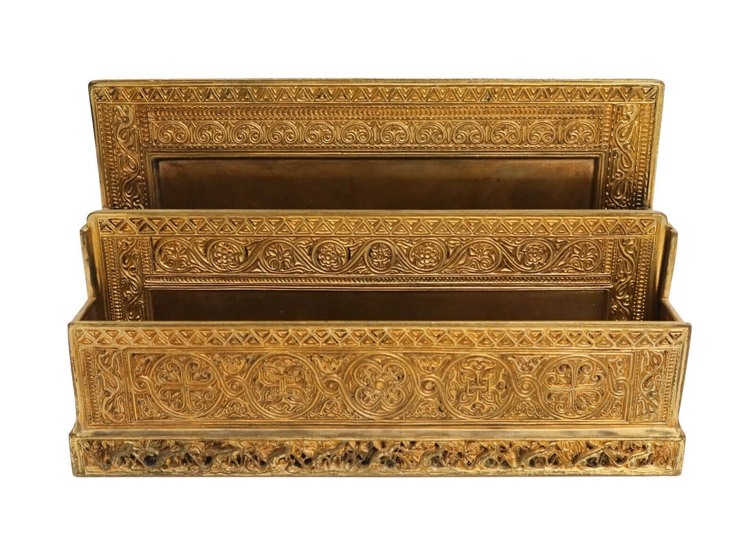 Tiffany Studios New York Gilt Bronze Letter Holder in Venetian #1644 circa 1900 (1 of 7)