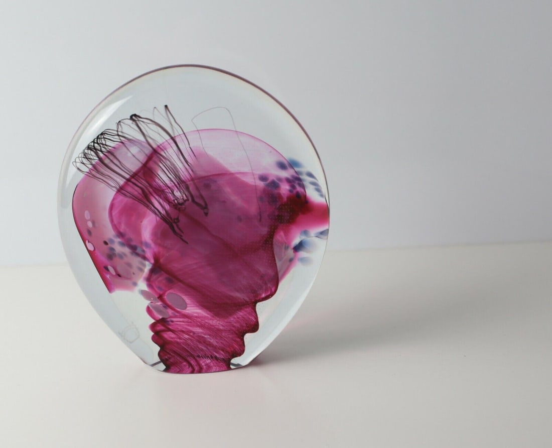 Vintage Eric Brakken Studio Art Glass Paperweight abstract modernist design (1 of 6)