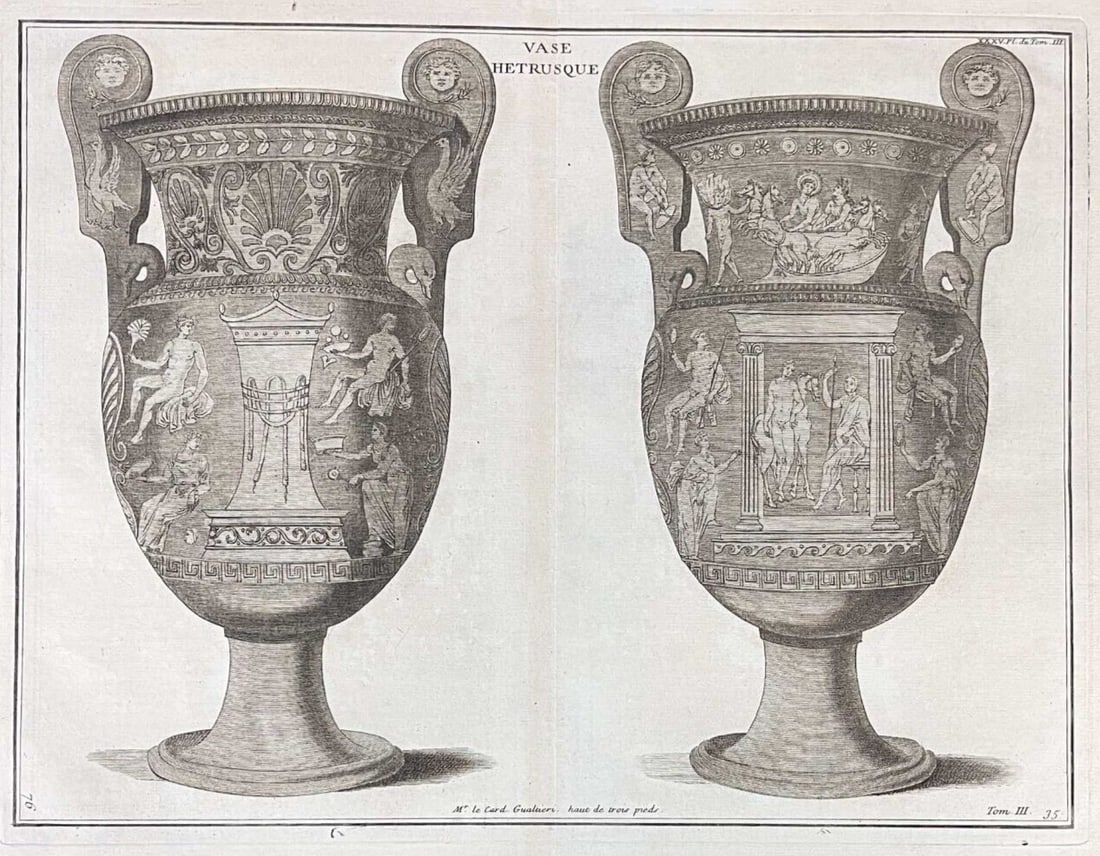 Vase Hetrusque Engraving Bernard de Montfaucon Vol III pl 35 (1 of 7)