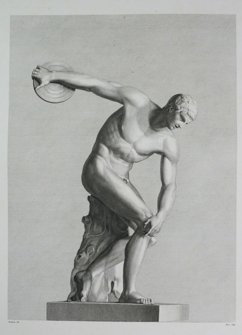 Early 19th century Engraving Discobolus of Myron Duchemin and Peree (1 of 3)