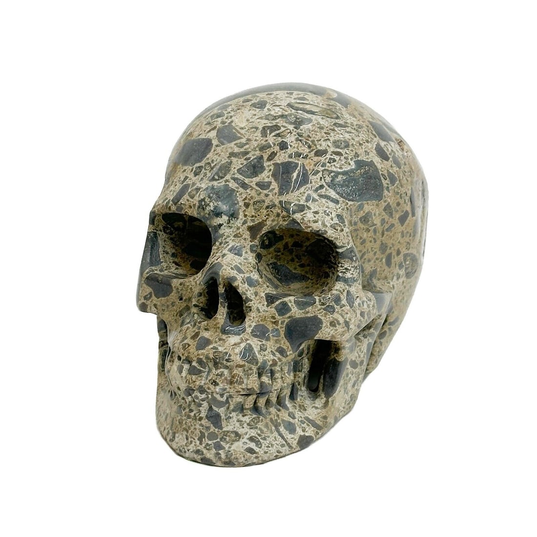 Carved Jasper Stone Skull Vintage (1 of 5)