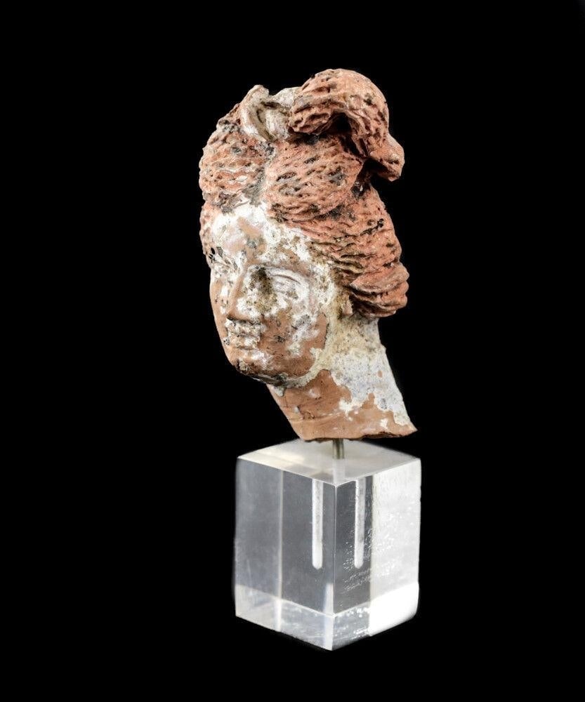 Archaic Greek Terra Cotta Head Fragment 400-500BC Young Woman (1 of 4)