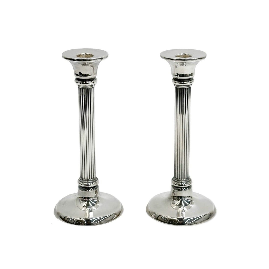 Pair Tiffany & Co Sterling Silver Column Candlestick Holders (1 of 4)