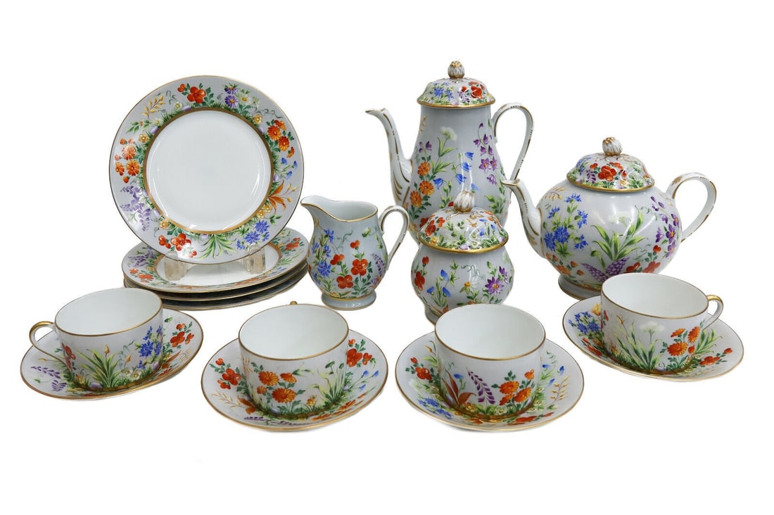 Tiffany Le Tallec Private Stock Tea Coffee Dessert Set for 4 in Fleurs de Champs (1 of 14)