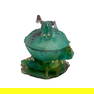 Daum France Pate de Verre Art Glass Frog Lidded Bowl