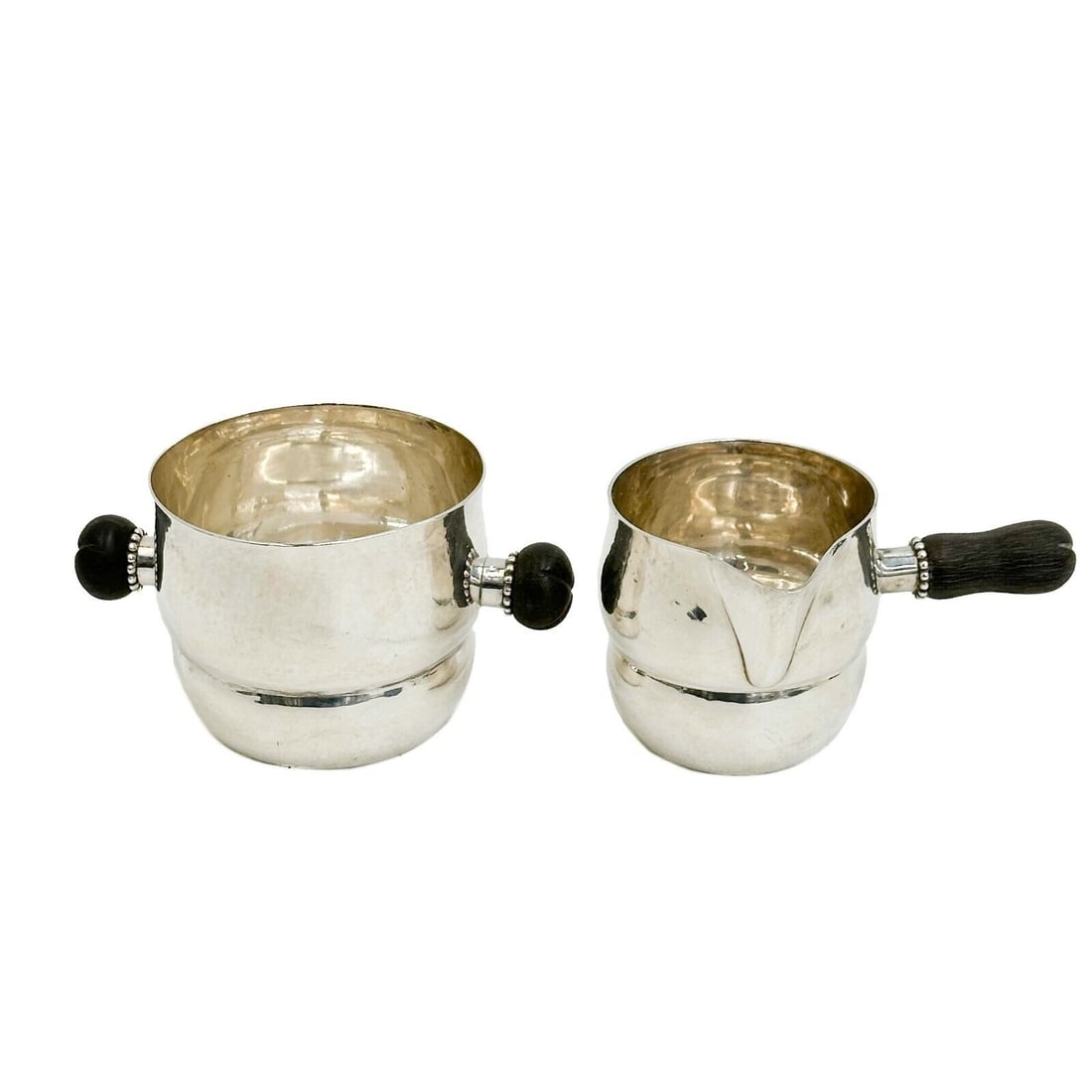 2pc Georg Jensen Sterling Silver Creamer and Sugar Bowl 1A circa 1930 (1 of 9)