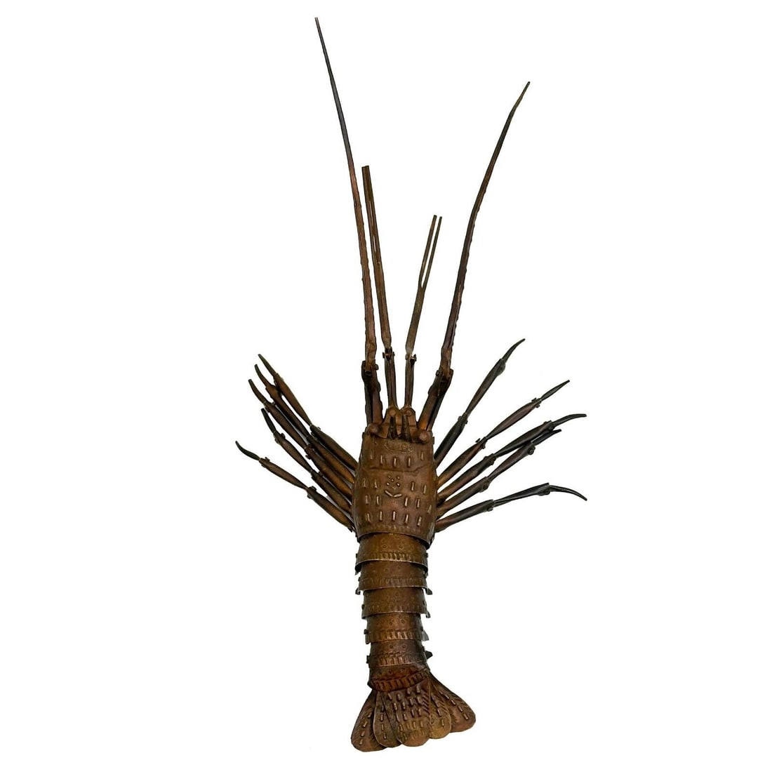 Hiroyoshi Japanese Articulated Copper Crayfish Spiny Lobster Jizai Okimono (1 of 5)