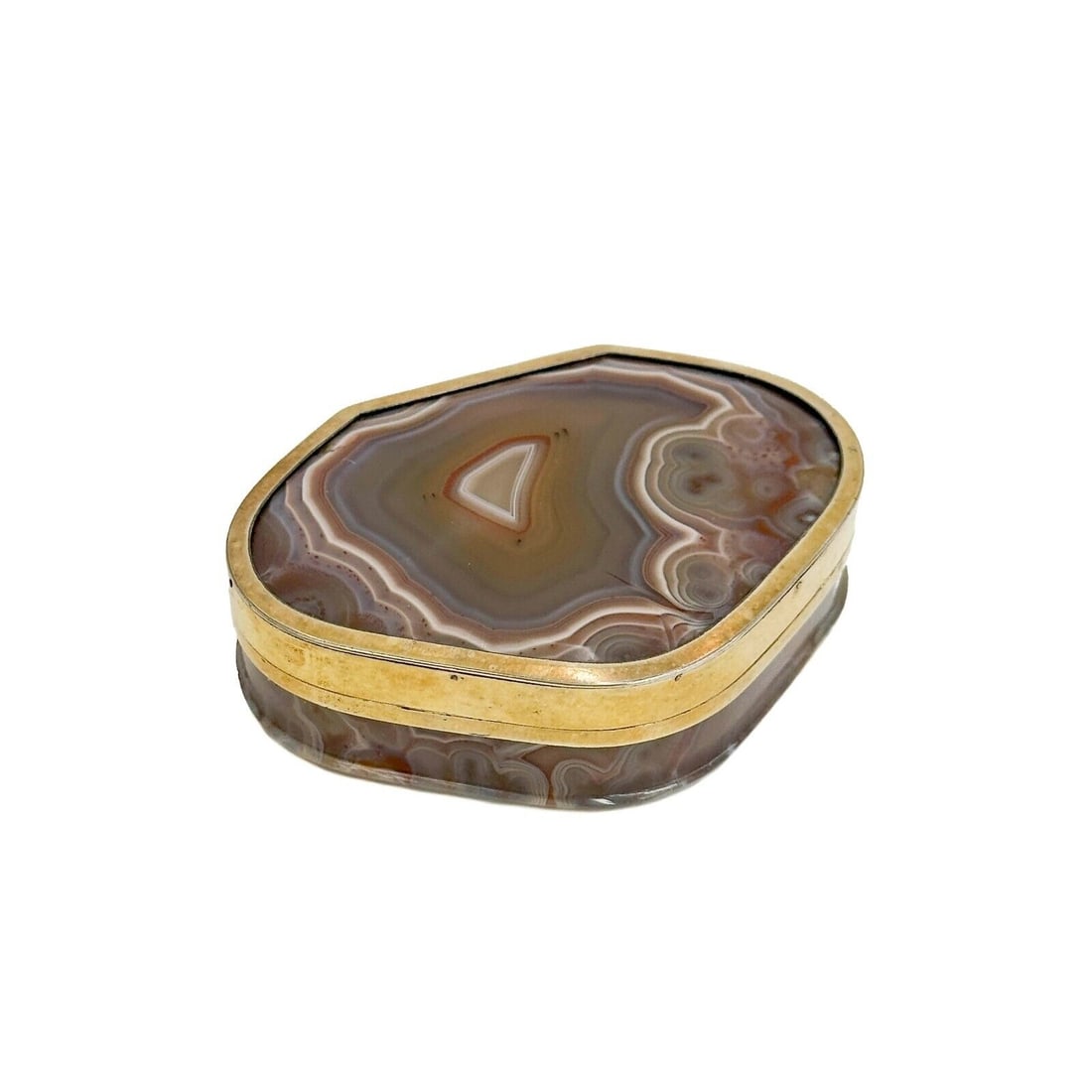 French Gilt Silver Mounted Crazy Lace Agate Trinket Box 19th/20th cen (1 of 7)