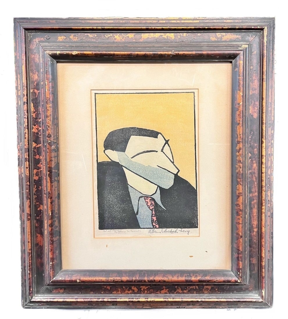 William Auerbach-Levy Woodblock print portrait of Jed Harris (1 of 8)