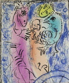 Marc Chagall (Russian/French 1887-1985) Original Color Lithograph inches The Trap inches (1 of 4)