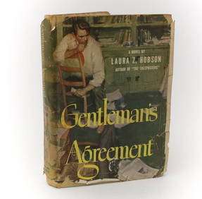 Laura Z Hobson Gentleman's Agreement 1947 1st Ed Sign DJ Estate of Jerry Wald (1 of 6)