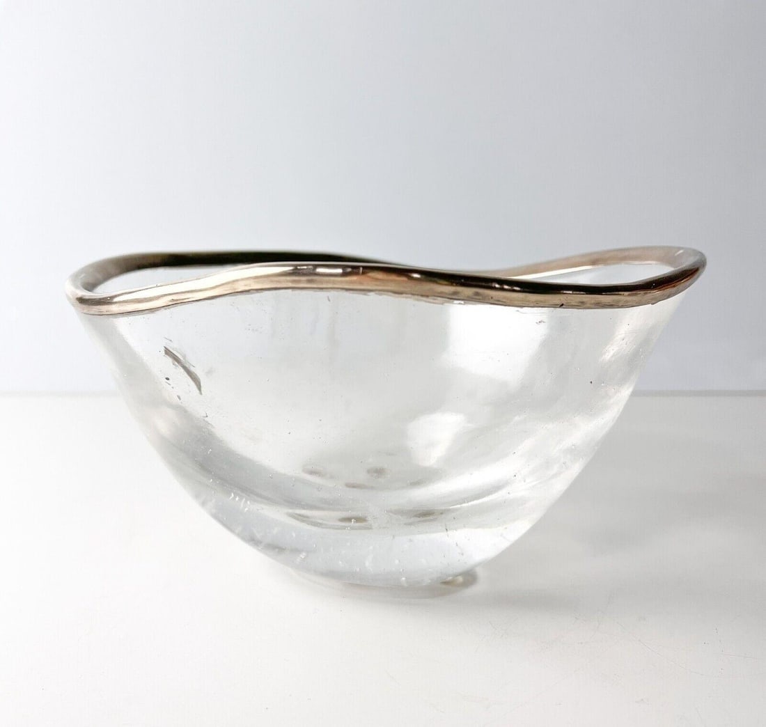 Robert Kuo Quartz Crystal Sterling Silver mounted Bowl (1 of 6)