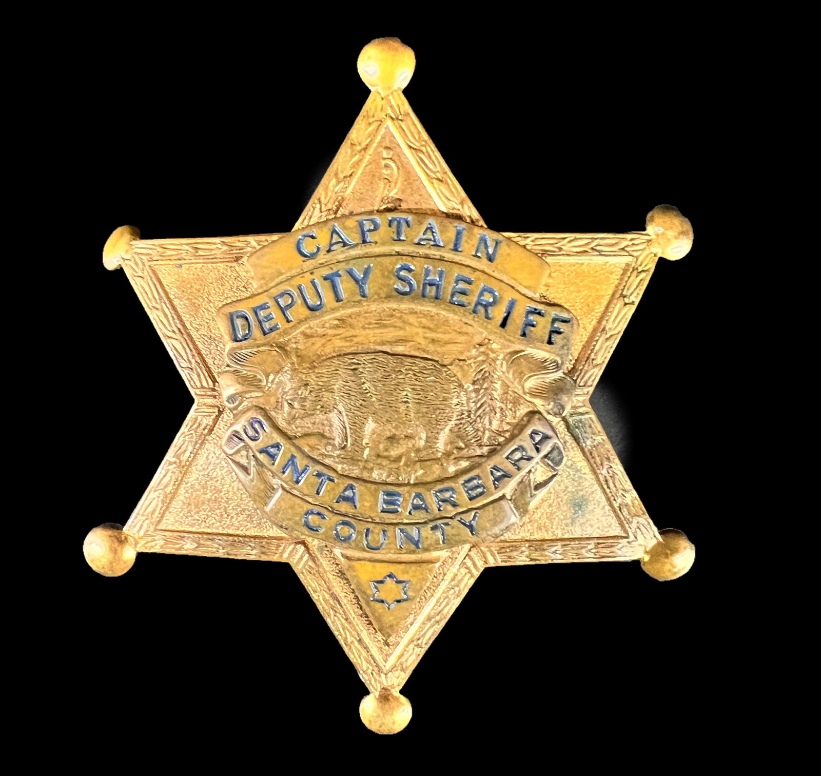 Obsolete Captain Deputy Sheriff Shield Badge Santa Barbara County (1 of 4)