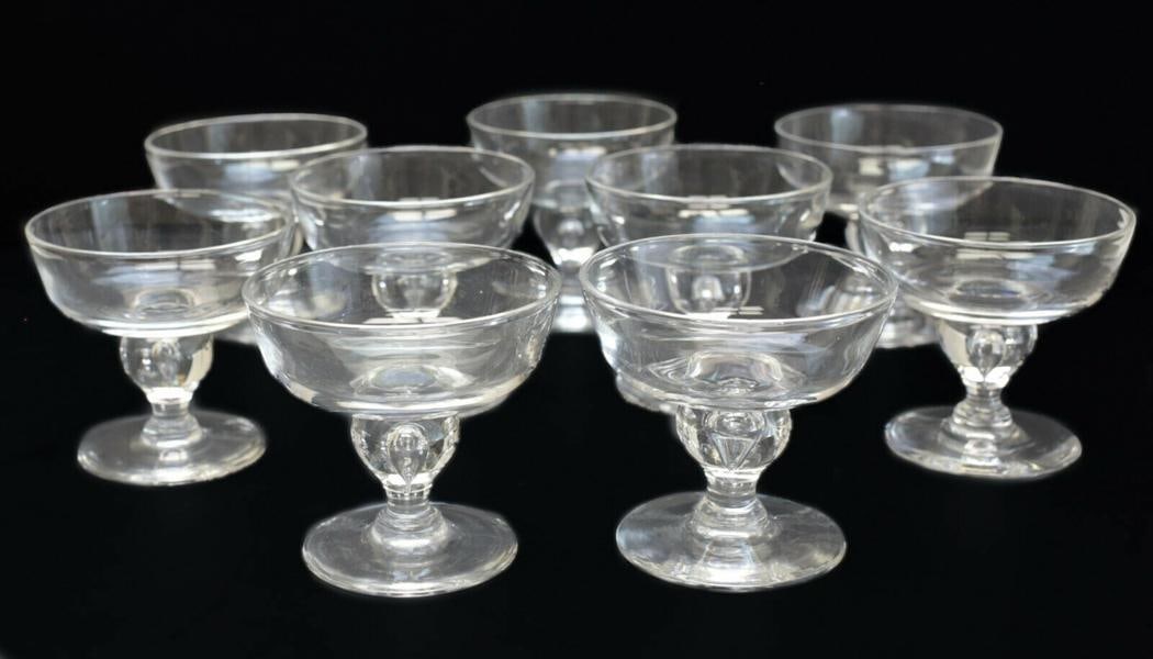 9 Steuben Cut Glass Tall Sherbet Goblets Tear Drop (1 of 3)