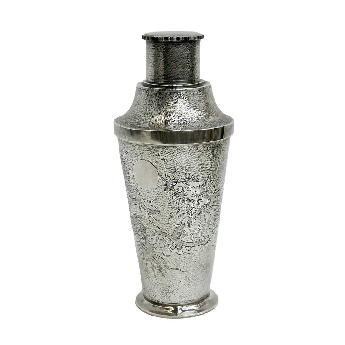 Lee Yee Hing Chinese 900 Silver Martini Cocktail Shaker Dragon Motif circa 1920 (1 of 6)