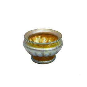 LCT Tiffany Favrile Gold Art Glass Miniature Vase Bowl circa 1900 (1 of 5)
