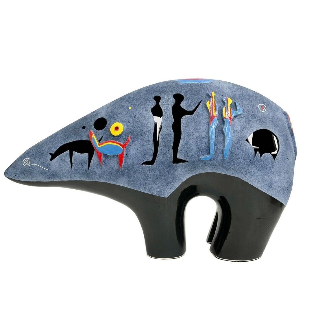 Gene and Rebecca Tobey Blue Ceramic Bear Sculpture Signed (1 of 9)