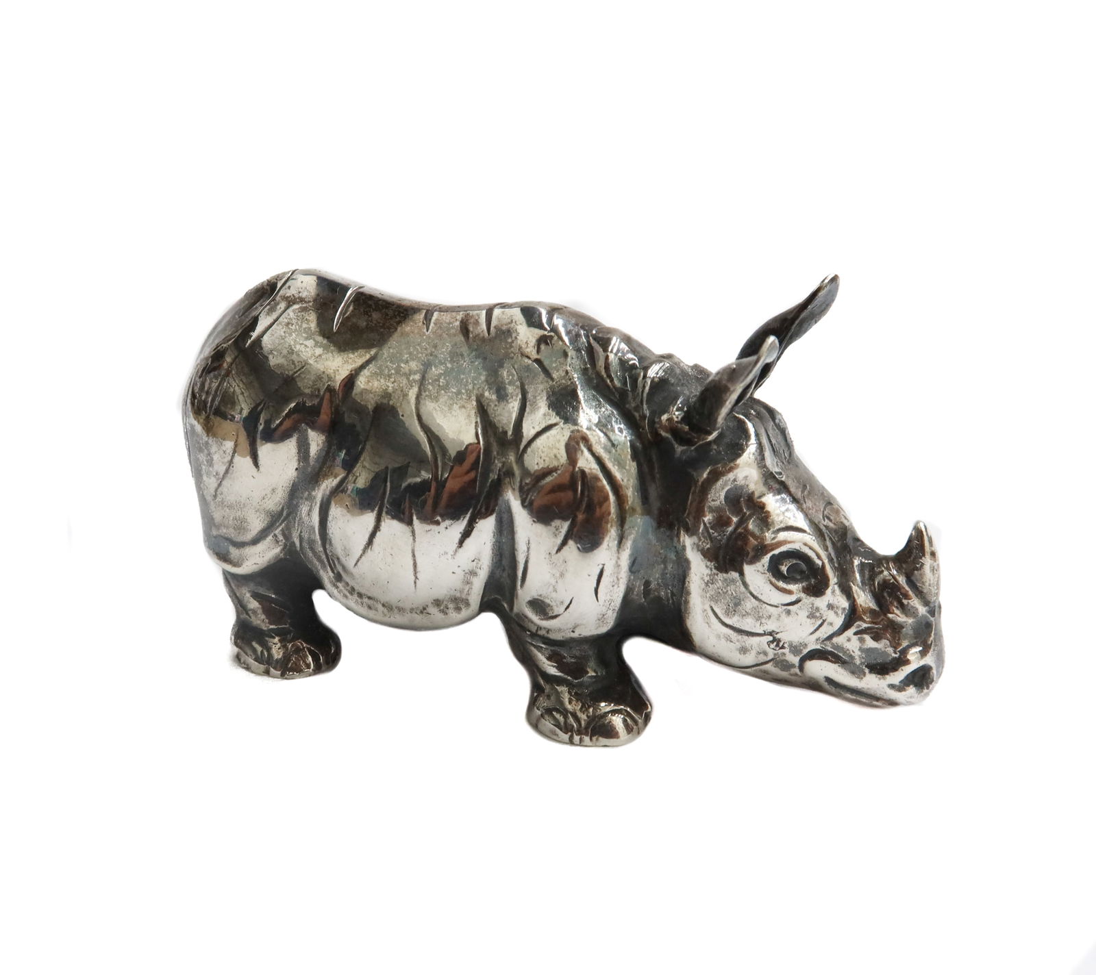 Gianmaria Buccellati Italian 925 Sterling Silver Rhinoceros Figurine (1 of 9)