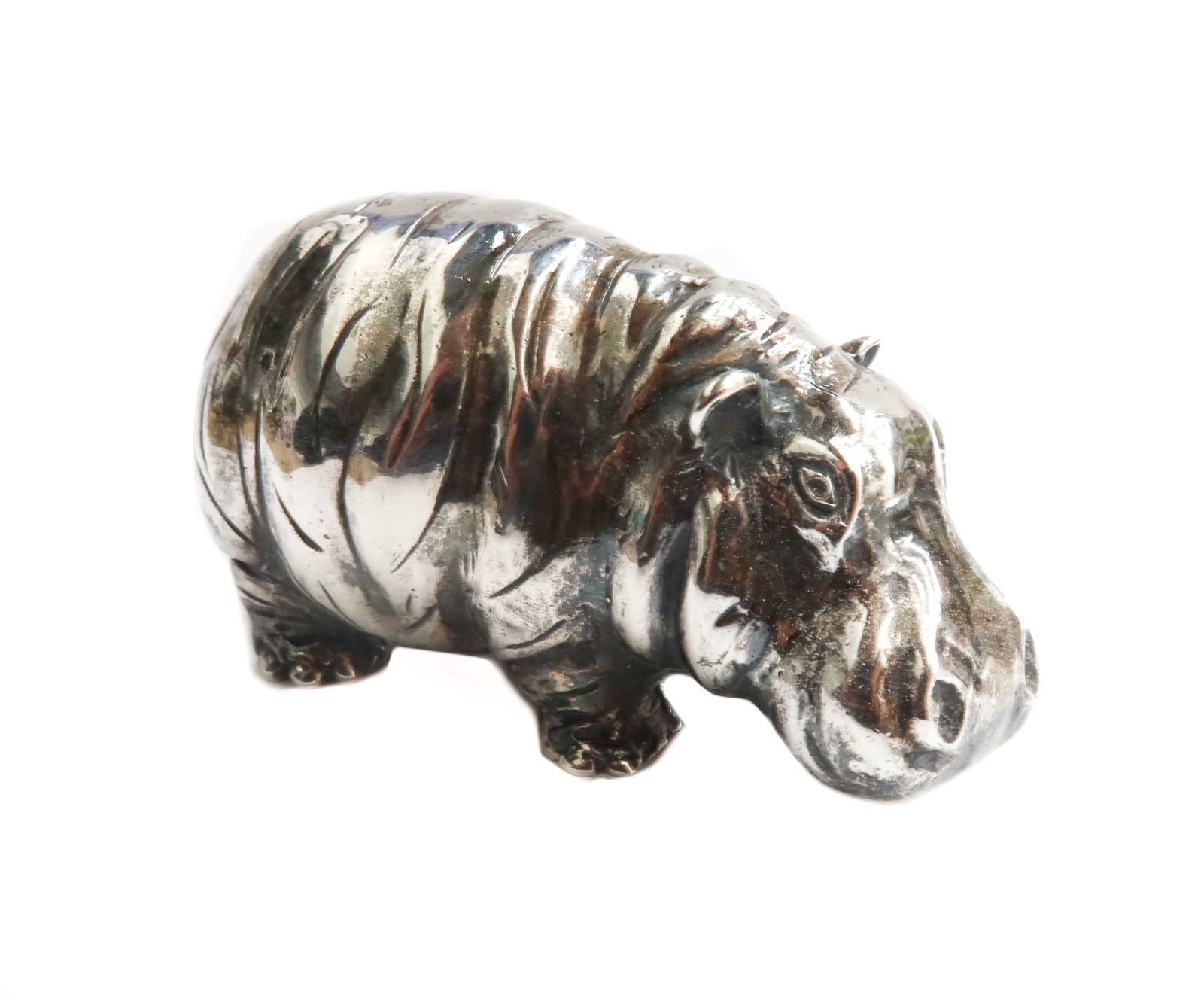 Gianmaria Buccellati Italian 925 Sterling Silver Hippopotamus Figurine (1 of 10)