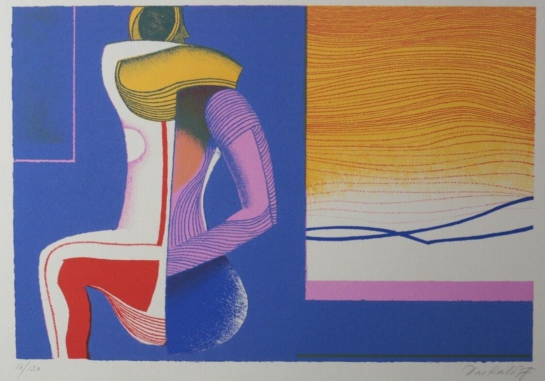 Georgi Daskalof Bulgaria 1923 - Modernist Lithograph Print 16/120 ltd ed signed (1 of 4)