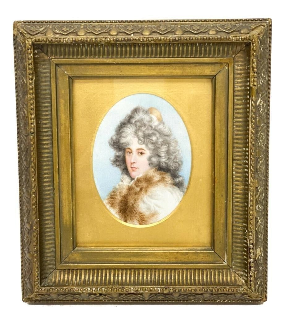 Continental Hand Painted Miniature Portrait of a Beauty (1 of 5)
