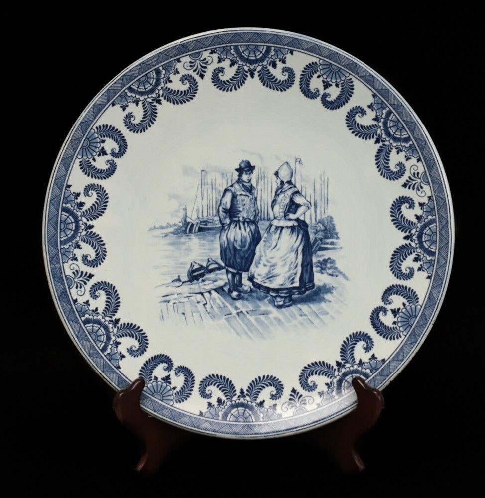 Large Royal Bonn Delft Faience Earthenware Charger 19th century costumed figures (1 of 4)