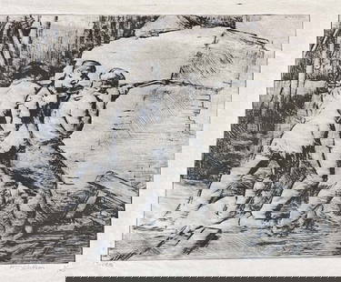 William Wolfson American / California 1894 - 1966 Etching Ltd Ed Toilers Signed: William Wolfson (American / California 1894 - 1966) Etching on paper, titled 'Toilers', signed in pencil lower right in margin 'Wm Wolfson 7/40', also signed in plate lower right. Early to mid 20th ce