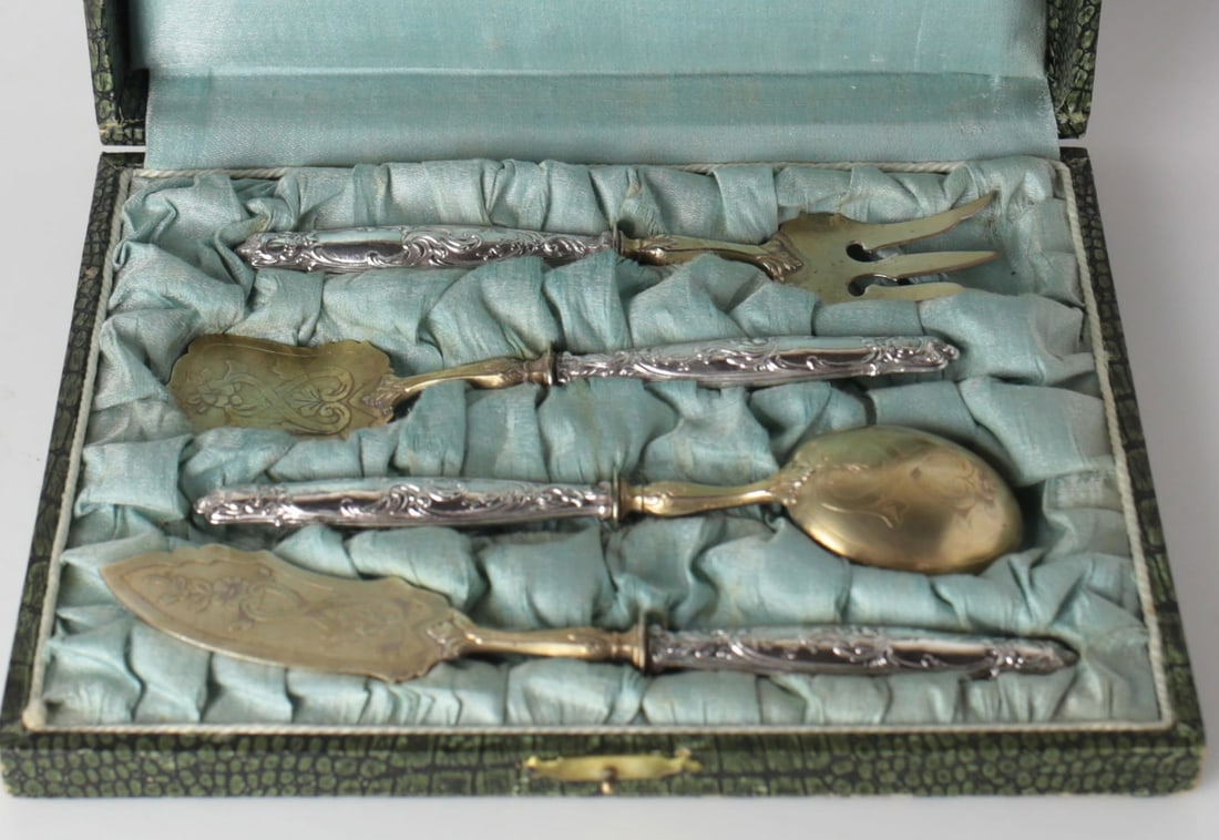 Cased French Sterling Silver handle Hors d'Oeuvre Set (1 of 6)