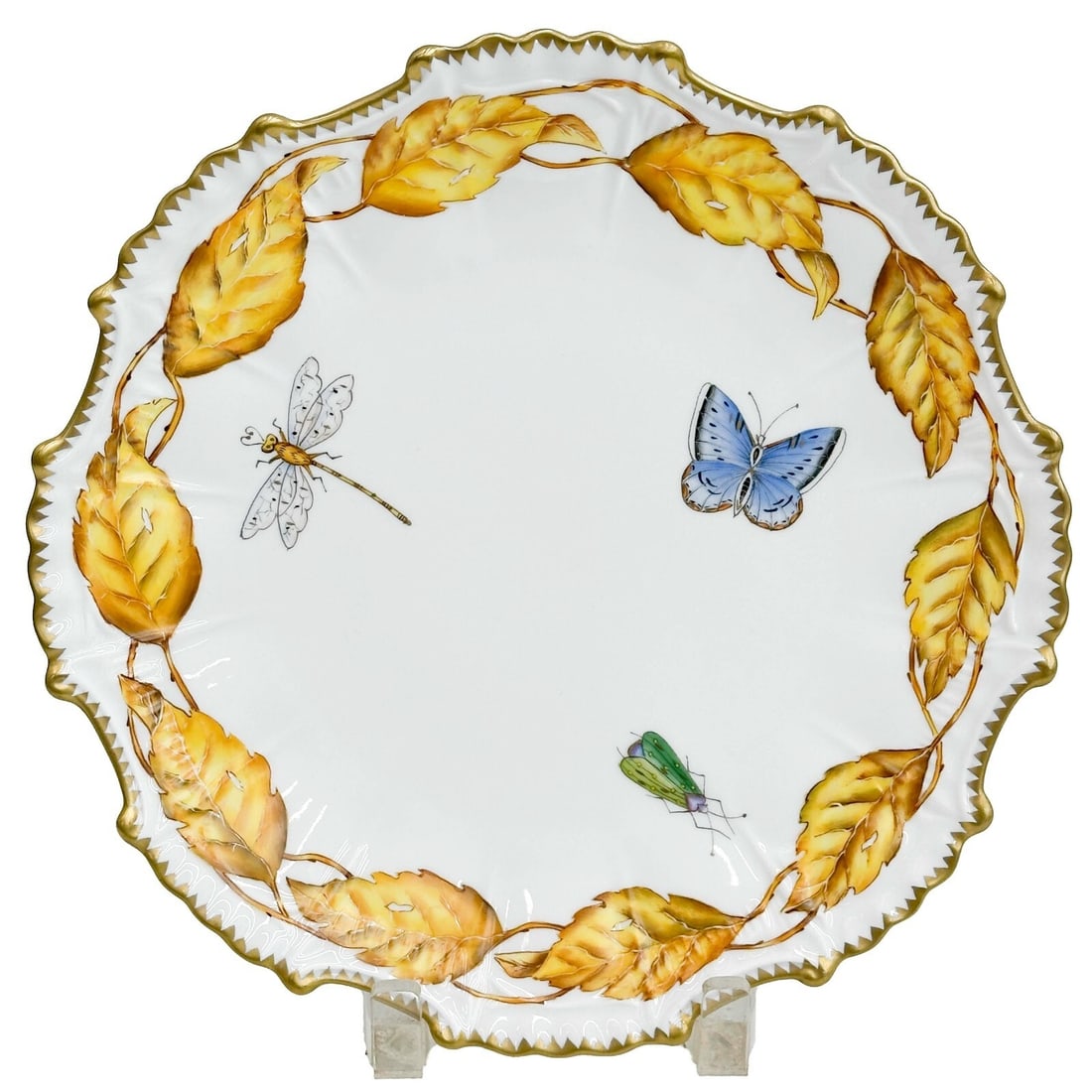 Anna Weatherley Designs Hand Painted Porcelain Plate Insects Amber Leaf (1 of 5)