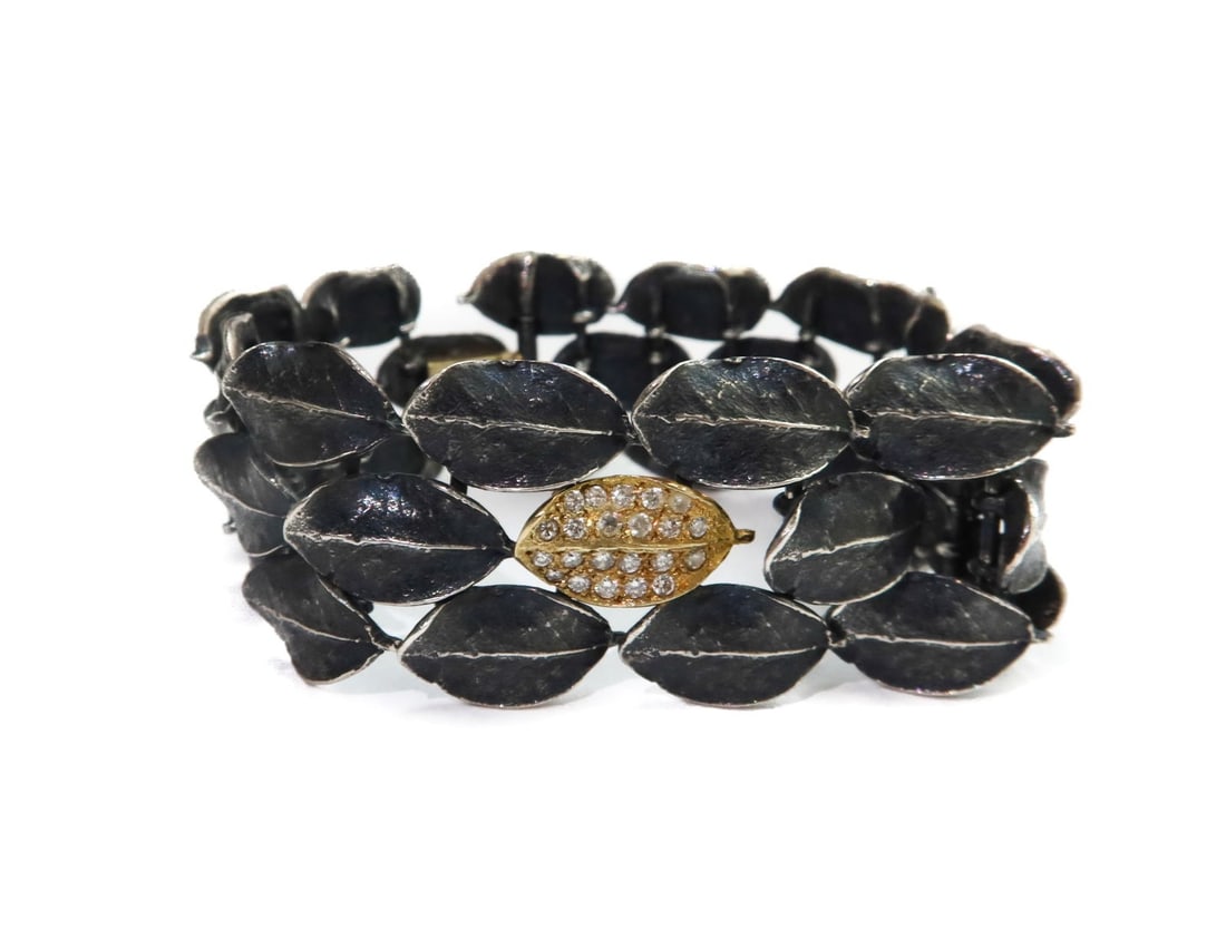 John Iversen Gold Diamond and Silver Fall River Bracelet (1 of 8)