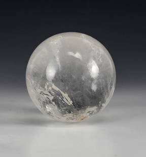 Polished Rock Crystal Sphere, 2.75in.  diameter. Natural occlusions Weight 1.25lbs: Polished Rock Crystal Sphere, 2.75" diameter. Natural inclusionss Weight:1.25lbs Measurements: Approx. 2.75" diameter Condition: Excellent condition, natural inclusionss.