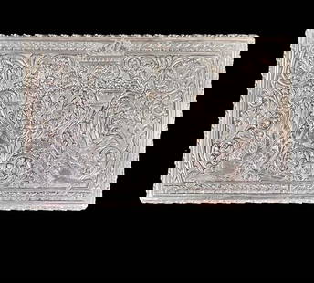 Very fine Continental Sterling Silver Snuff Box Griffin engravings, 19th Century: Continental Sterling Silver Snuff Box with Exquisitly fine engravings, griffins, florals, censer, urns. Gilt interior. 84.30grams; 3 x 2 x 0.5 inches Domestic Shipping: $25