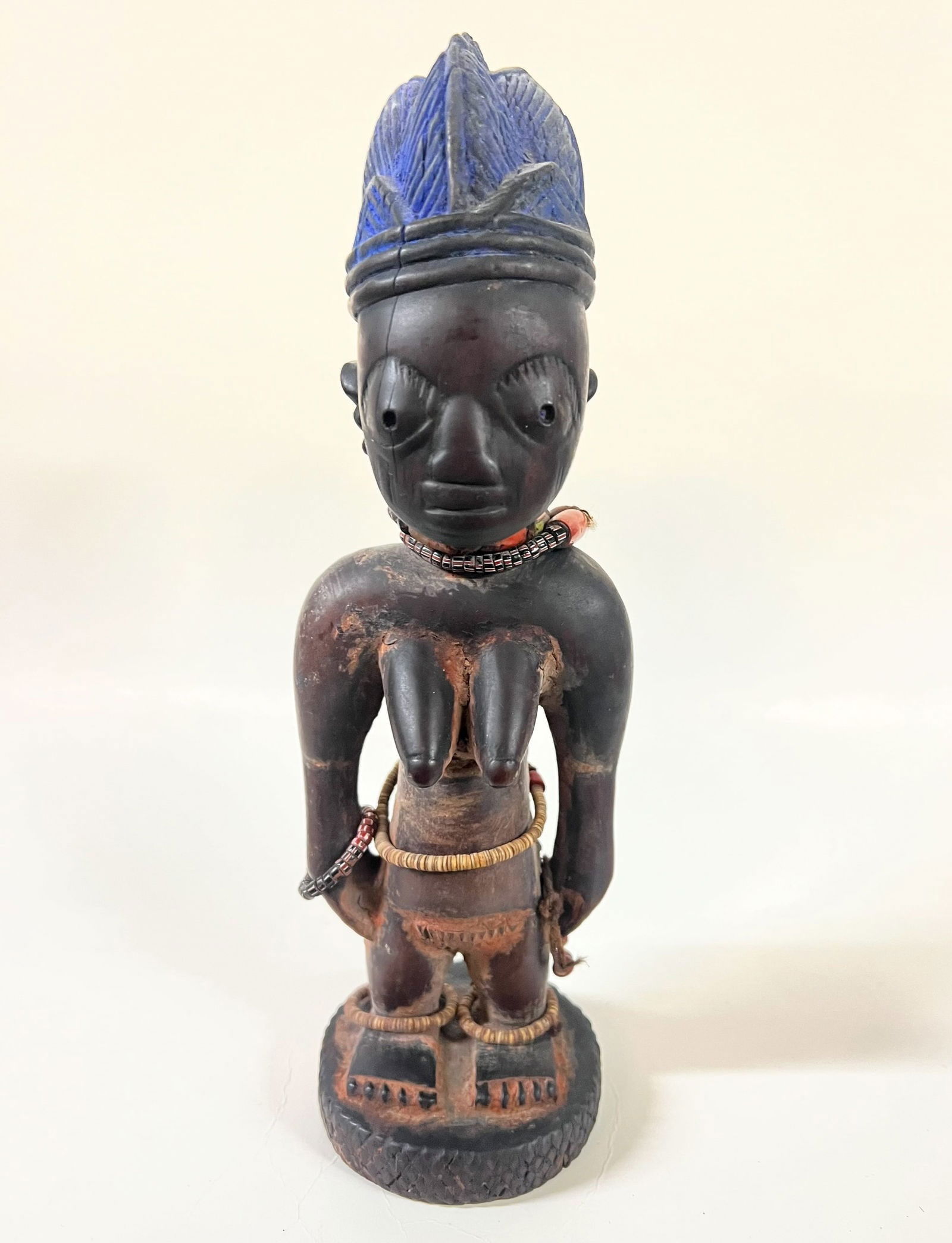 African Hand Carved Wood Ibeji Twin Female Figure (1 of 6)