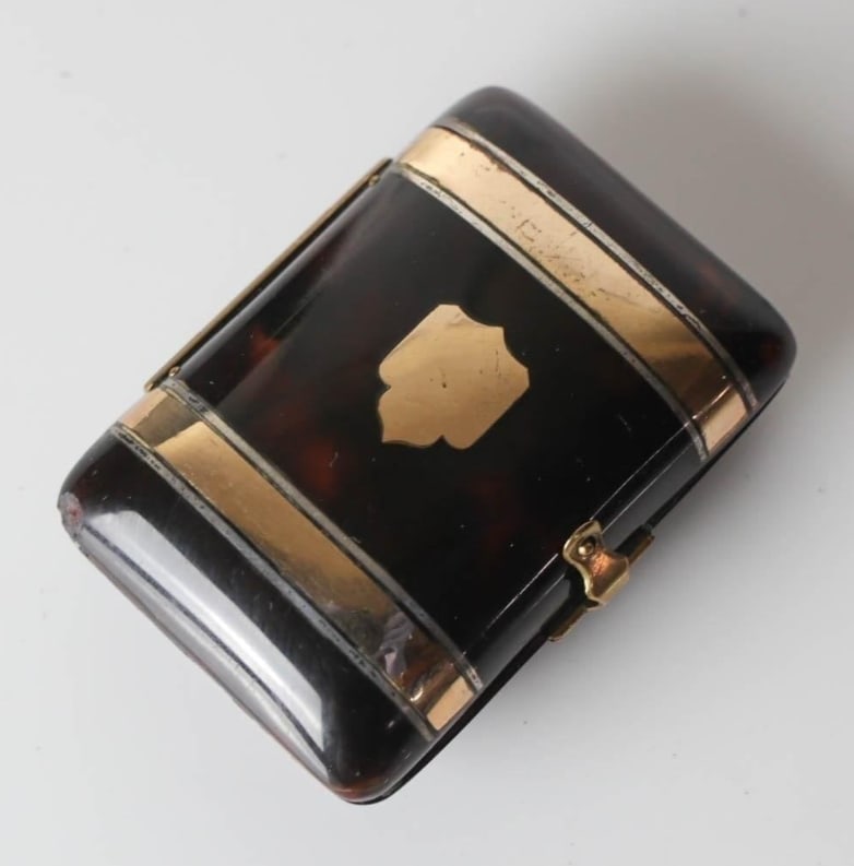 Shell Gold and Silver mounted Box c18-19th century (1 of 5)