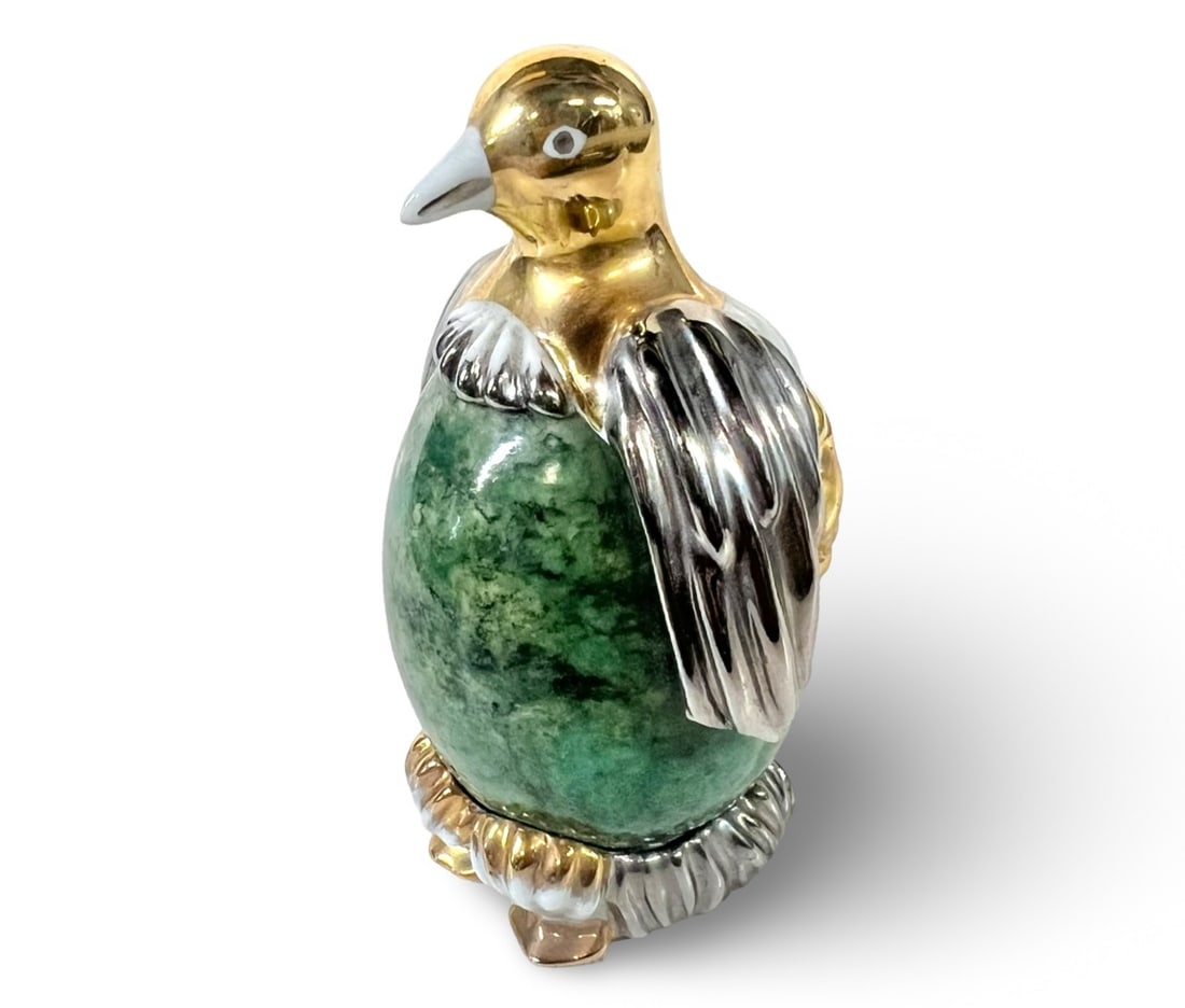 San Marco Buccellati Porcelain and Green Stone Bird Figurine (1 of 7)
