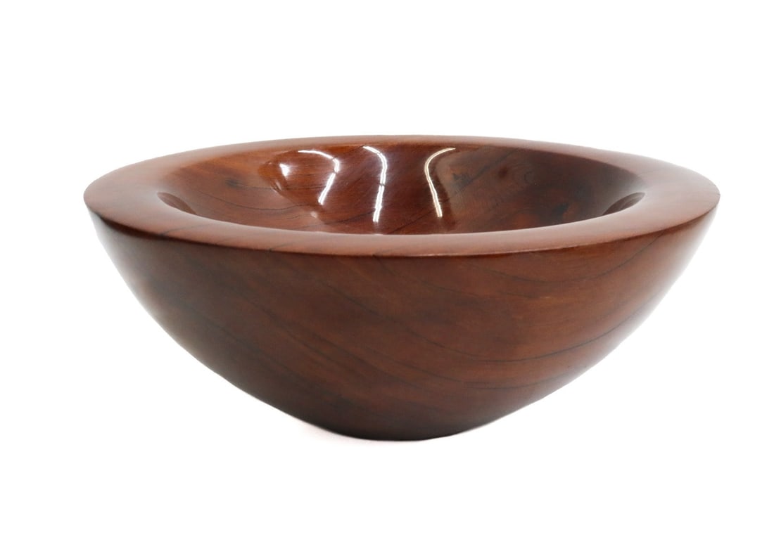 Philip Moulthrop (American b 1947) Turned Wild Cherry Bowl  Signed (1 of 9)