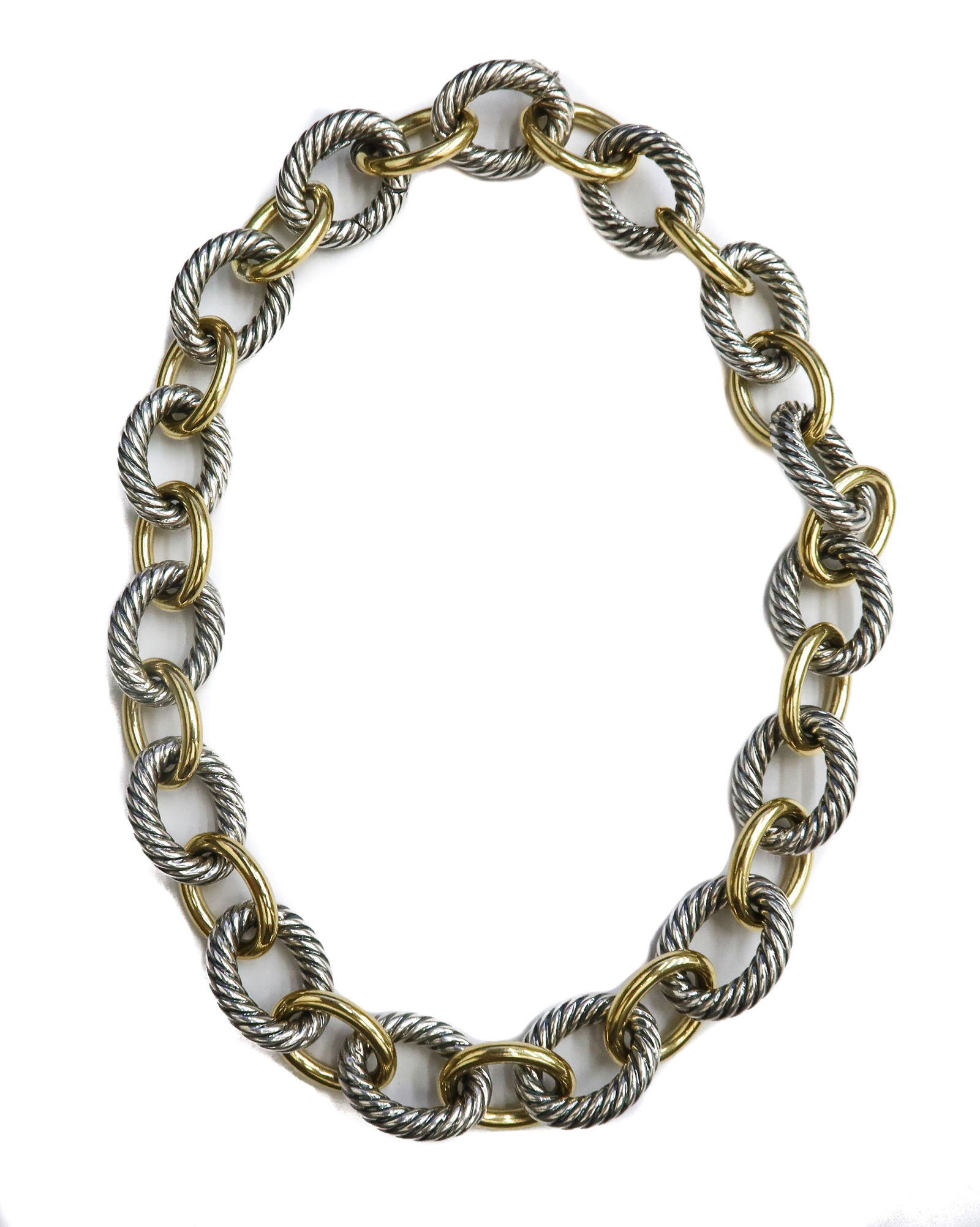 David Yurman Gold and 925 Sterling Silver Link Necklace (1 of 9)