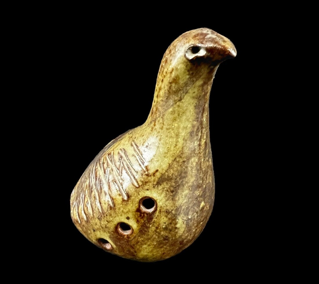 David Moris Israel Studio Pottery Quail Ocarina c1970 (1 of 5)