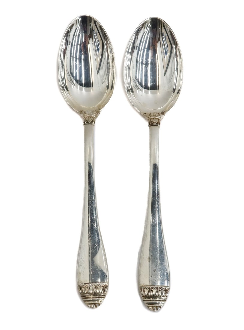Pair  Buccellati Italian Sterling Silver Table Spoons  in French Empire (1 of 5)