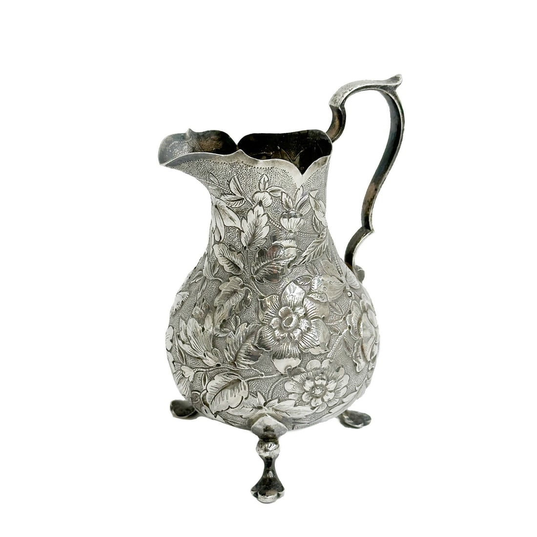 Durgin American 925 Sterling Silver Repousse Creamer circa 1900 (1 of 6)