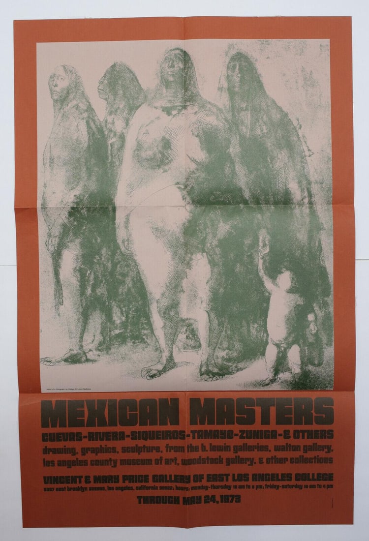 Vintage Mexican Masters Exhibition Poster Cuevas Rivera Siqueiros Tamayo Zuniga (1 of 4)